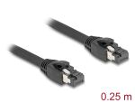 DELOCK RJ45 Netzwerkkabel Cat.8.1S /FTP 25 cm bis 40 Gbps sw