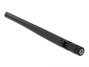 DeLOCK 5G 3,4 - 3,8 GHz Antenne SMA Stecker 5 dBi 20 cm omnidirektional mit Kippgelenk und flexiblem Material schwarz