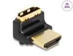 DeLOCK HDMI Adapter Stecker zu Buchse 90° oben gewinkelt 8K 60 Hz Metall