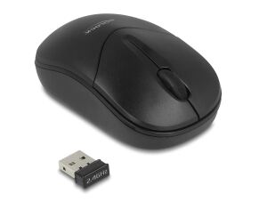 DELOCK Maus optische 3-Tasten Mini Maus 2,4 GHz schwa