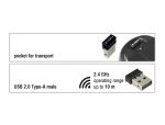 DELOCK Maus optische 3-Tasten Mini Maus 2,4 GHz schwa