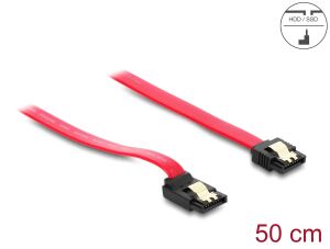 DELOCK SATA-Kabel SATA 7pin -> SATA 7pin gew. St/St 0.50m