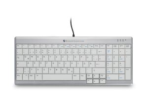 BakkerElkhuizen UltraBoard 960 Standard Compact Tastatur Büro USB QWERTZ Schweiz Silber, Weiß