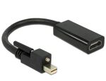 DeLOCK Adapter mini DisplayPort 1.2 Stecker mit Schraube > HDMI Buchse 4K Aktiv schwarz