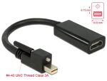 DeLOCK Adapter mini DisplayPort 1.2 Stecker mit Schraube > HDMI Buchse 4K Aktiv schwarz