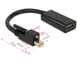 DeLOCK Adapter mini DisplayPort 1.2 Stecker mit Schraube > HDMI Buchse 4K Aktiv schwarz