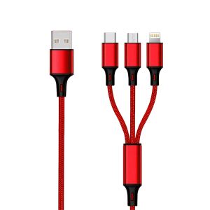 2GO 797150 USB Kabel 1,5 m USB B USB C/Micro-USB B/Lightning Rot
