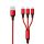2GO 797150 USB Kabel 1,5 m USB B USB C/Micro-USB B/Lightning Rot
