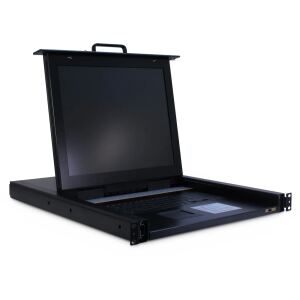Inter-Tech KVM-1708 Konsolenregal 43,2 cm (17") 1280 x 1024 Pixel Stahl Schwarz