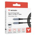 Verbatim 31849 USB Kabel USB4 Gen 2x2 1,2 m USB C 40 Gbit/s 240 W Schwarz
