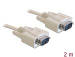 DELOCK Seriell Kabel D-Sub9 -> D-Sub9 RS-232 St/St 2.00m