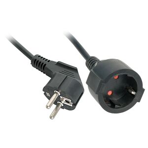 Lindy 30245 Verlängerungskabel 5 m 2 AC-Ausgänge Drinnen Schwarz