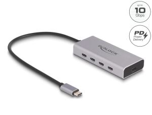 DELOCK USB 10 Gbps USB Type-C Hub mit 4x USB Type-C Buchse