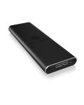 ICY BOX IB-183M2, Ext.-Gehäuse, 1x M.2 SATA SSD zu USB 3.2 Gen 1 Host, Aluminium, schwarz