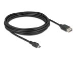 DeLOCK 81527 USB Kabel USB 2.0 5 m Mini-USB B USB A 0,48 Gbit/s Schwarz