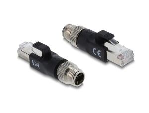 DELOCK M12 Adapter X-kodiert 8 Pin Stecker zu RJ45