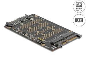 DELOCK Konverter M.2 Key M NVMe SSD > U.2 u M.2 Key B SATA