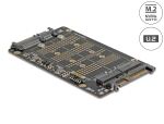 DELOCK Konverter M.2 Key M NVMe SSD > U.2 u M.2 Key B SATA