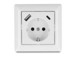 DELOCK Einbausteckdose mit 2 USB Ladeports 1 x USB A und C