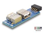 USB Adapter Delock Pinheader -> 2x A Bu/Bu re/li