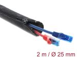 DeLOCK Gewebeschlauch mit Reißverschluss hitzebeständig 2 m x 25 mm schwarz