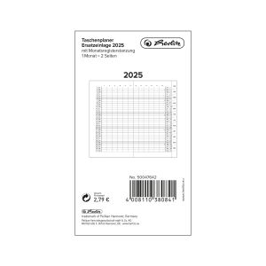 Herlitz Taschenplaner Ersatzeinlage 2025 geheftet, mit Monatsregisterstanzung