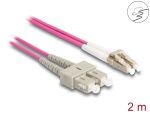 DELOCK LWL Kabel mit Metallarmierung LC Duplex Multimode 2m