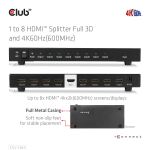 CLUB3D 1 auf 8 HDMI™ Splitter Full 3D und 4K60Hz(600MHz)