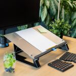 R-Go Tools Dokumentenhalter R-Go Read2Write, geeignet zum Lesen und Schreiben, ergonomisch, mit Handgelenkstütze, mattes Acrylglas