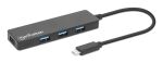 Manhattan 4-Port USB 3.2 Gen 1 Hub, USB-C-Stecker auf 4 x USB-A-Buchse, 5 Gbit/s Datenübertragungsraten, Stromversorgung über USB, schwarz