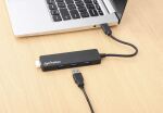 Manhattan 4-Port USB 3.2 Gen 1 Hub, USB-C-Stecker auf 4 x USB-A-Buchse, 5 Gbit/s Datenübertragungsraten, Stromversorgung über USB, schwarz
