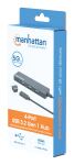 Manhattan 4-Port USB 3.2 Gen 1 Hub, USB-C-Stecker auf 4 x USB-A-Buchse, 5 Gbit/s Datenübertragungsraten, Stromversorgung über USB, schwarz