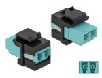 DELOCK Keystone LC Duplex Buchse > Buchse aqua / schwarz