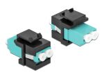 DELOCK Keystone LC Duplex Buchse > Buchse aqua / schwarz