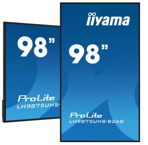 iiyama LH9875UHS-B2AG Signage-Display Digital Signage Flachbildschirm 2,48 m (97.5") LED WLAN 500 cd/m² 4K Ultra HD Schwarz Eingebauter Prozessor Android 11 24/7