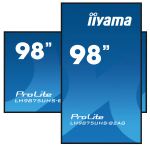 iiyama LH9875UHS-B2AG Signage-Display Digital Signage Flachbildschirm 2,48 m (97.5") LED WLAN 500 cd/m² 4K Ultra HD Schwarz Eingebauter Prozessor Android 11 24/7