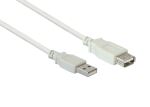 Alcasa 2511-OF2 USB Kabel USB 2.0 1,8 m USB A Weiß