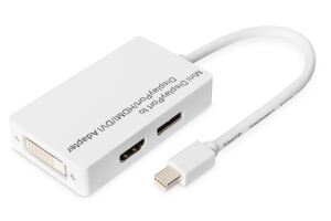 Digitus Mini DisplayPort Adapter / Konverter - Mini DP auf DisplayPort, HDMI + DVI