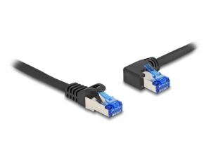 DeLOCK RJ45 Netzwerkkabel Cat.6A S/FTP gerade / links gewinkelt 2 m schwarz