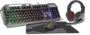 SPEEDLINK LUNERA 4in1 Tastatur Maus enthalten Gaming USB QWERTZ Deutsch Schwarz