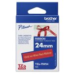 Brother TZE-RW54 Etiketten erstellendes Band Gold auf Rot
