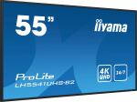 iiyama LH5541UHS-B2 Signage-Display Kiosk-Design 138,7 cm (54.6") LCD 500 cd/m² 4K Ultra HD Schwarz Eingebauter Prozessor 24/7
