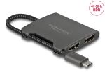 DELOCK USB-C Splitter (DP Alt Mode) zu 2x HDMI MST 4K 60Hz