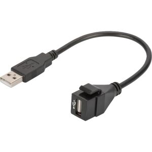 Digitus USB 2.0 Keystone Modul mit 16 cm Kabel (Buchse/Stecker)