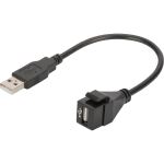 Digitus USB 2.0 Keystone Modul mit 16 cm Kabel (Buchse/Stecker)