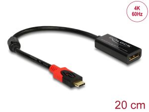 DELOCK Adapter Displayport 20Pin Bu > USB-C St 4K 60Hz 0.20m