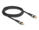 DeLOCK USB 2.0 Schnellladekabel USB Type-C Stecker zu Stecker transparent PD 3.0 100 W 2 m