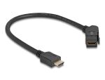 DeLOCK HDMI Einbaubuchse 45° gewinkelt zu HDMI Stecker mit 30 cm Kabel 8K 60 Hz schwarz