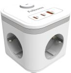 Fellowes Power Cube 3xSteckdose,1xUSB-A,2xUSB-C,Schalter wei