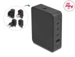 DELOCK USB GaN Ladegerät 3xUSB Type-C PD 3.1 u. 1xUSB Typ A